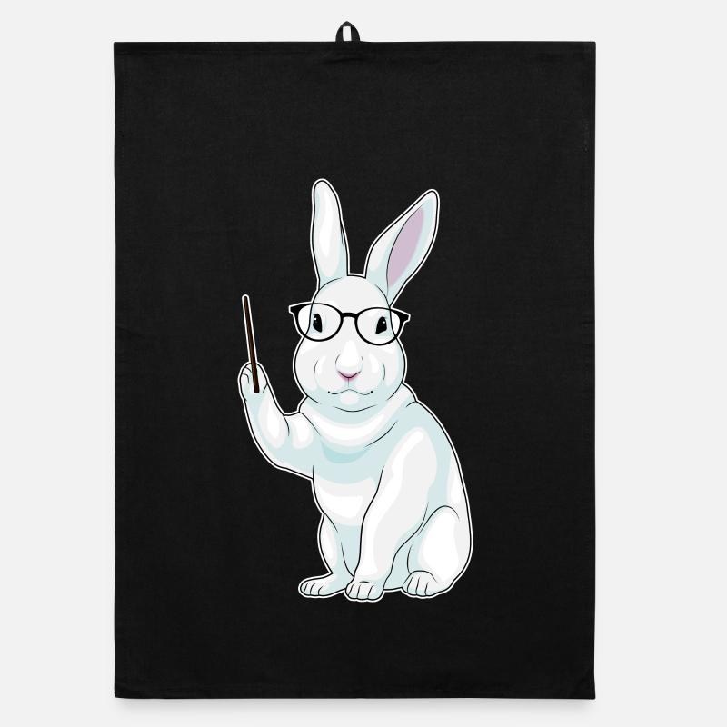 Bunny Teacher Pointing Stick School Organic dish towel