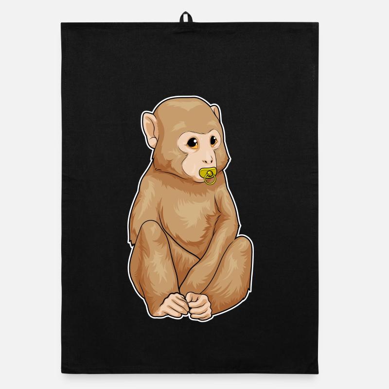 Monkey Baby Pacifier Organic dish towel