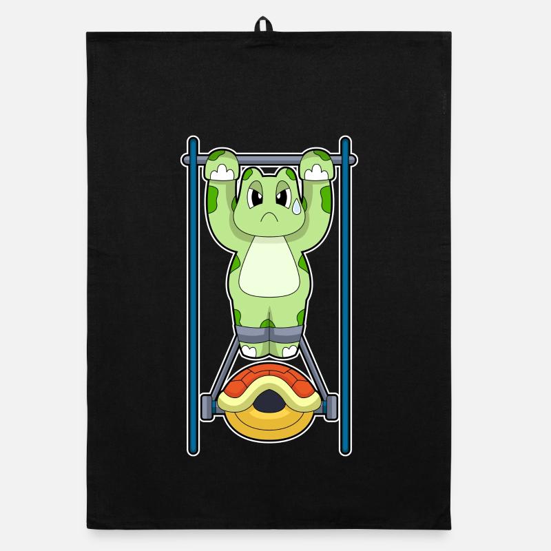 Turtle Bodybuilder Pull-ups Bodybuilding Organic dish towel