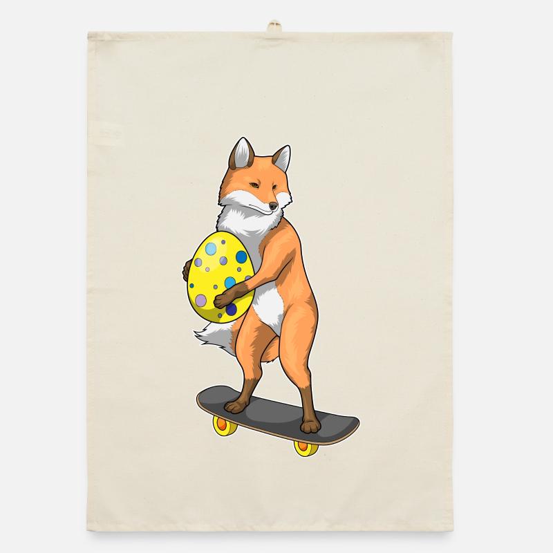 Fox Easter Skateboard Torchon bio