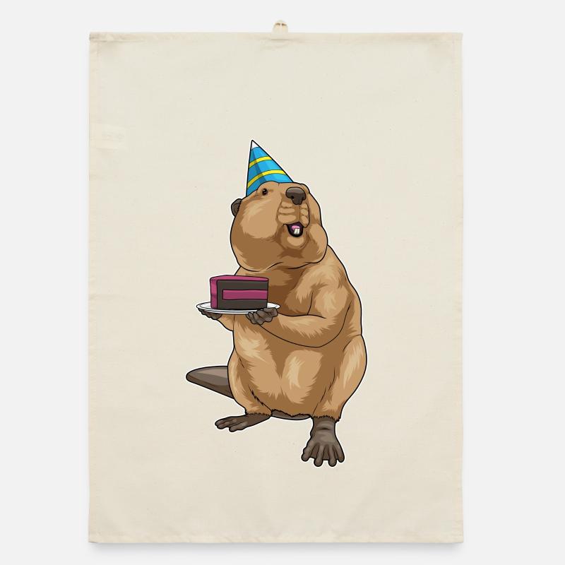 Gâteau d’anniversaire de castor Torchon bio