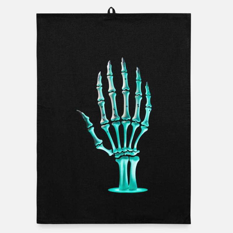 Halloween Skeleton Hand Organic dish towel