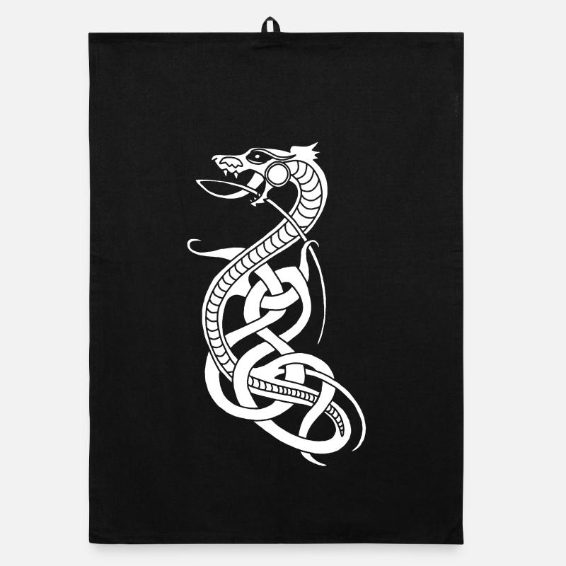 Infinite White Snake Organic dish towel