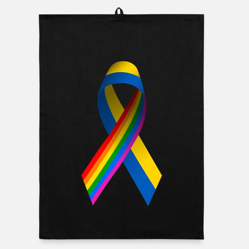 Ukrainian bow with rainbow flag Organic dish towel