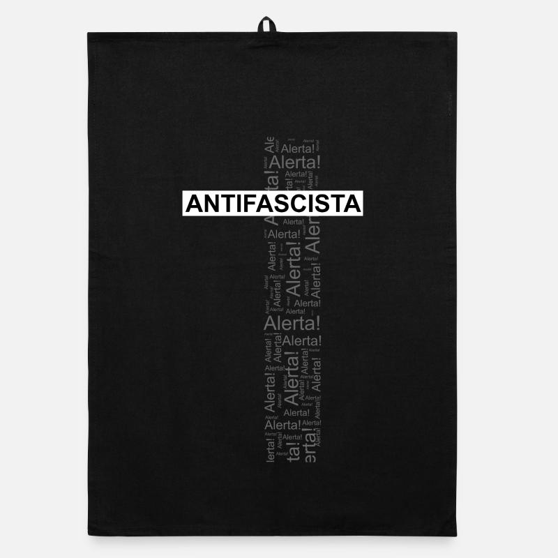 Alerte! Antifasciste ! - Art des mots - Torchon bio - noir