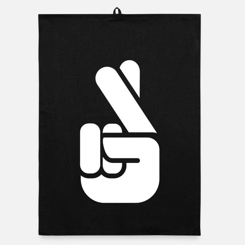 Fingerzeichen: Peace, Faust & Gekreuzt Symbol Organic Geschirrtuch