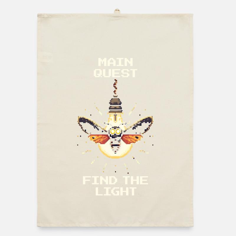 Find the Light | Main Quest Retro Gaming Humor Organic dish towel