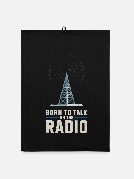 Born To Talk On The Radio Funk Presenter - Organic dish towel - black - Front