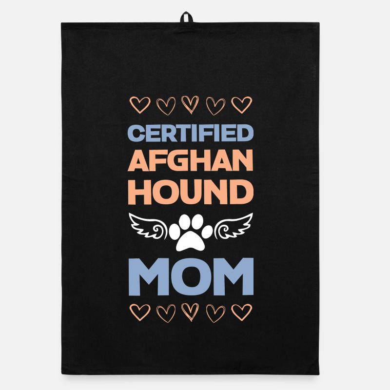 Certified Afghan Hound Mom Organic dish towel