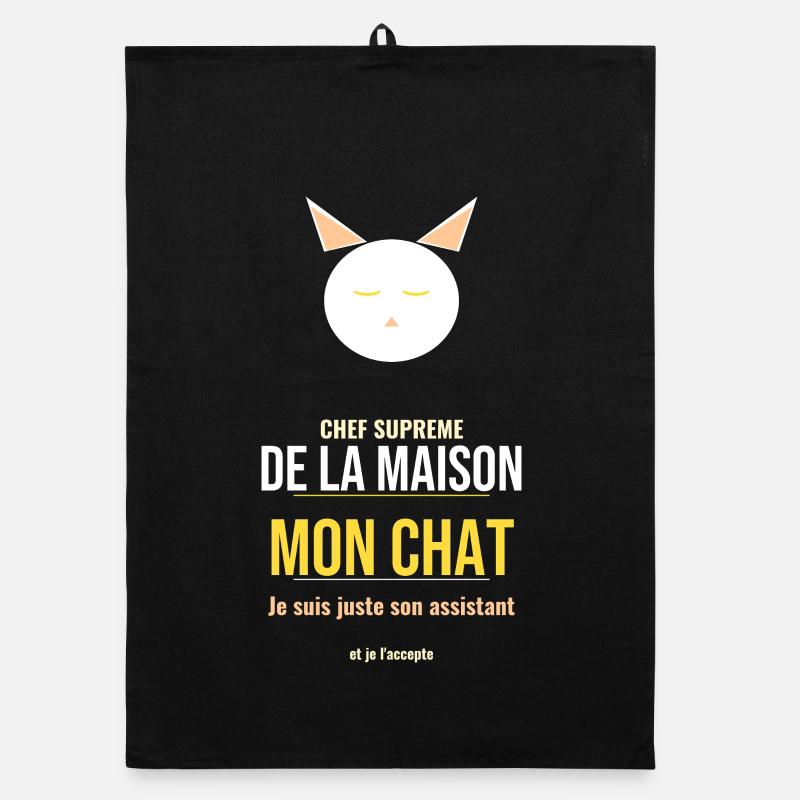 Mon Chat Chef De La Maison Humour Felin Maître Torchon bio