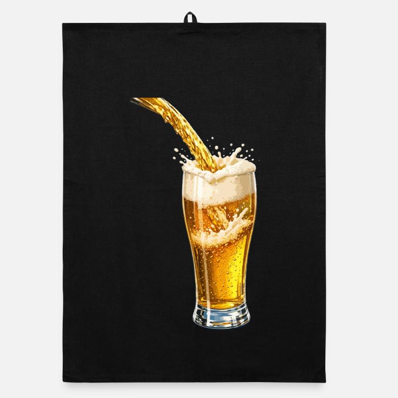 Golden Beer Foam Burst Organic Geschirrtuch