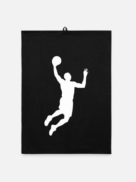 basketball_silhouette - Organic dish towel - black - Front