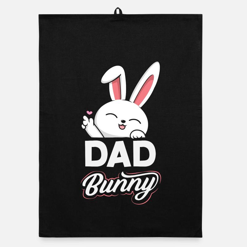 Joyeuse Pâques, douce chasse aux œufs du lapin, œufs de Pâques Torchon bio
