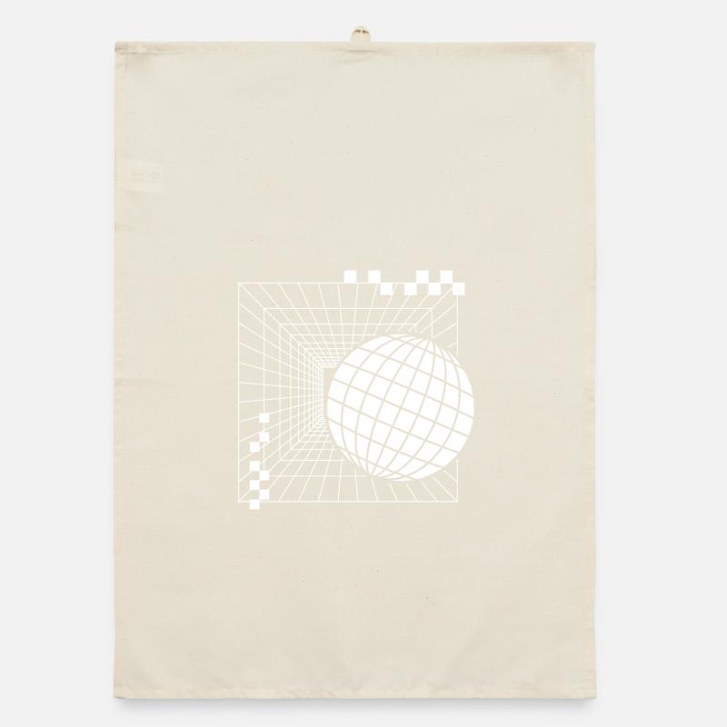 Futuristic Geometric Sphere Design Organic dish towel