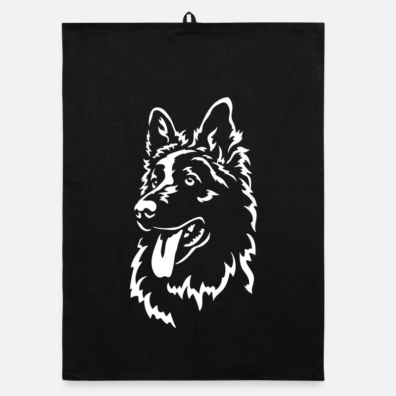 Swiss Shepherd Head "Black Edition" Organic dish towel