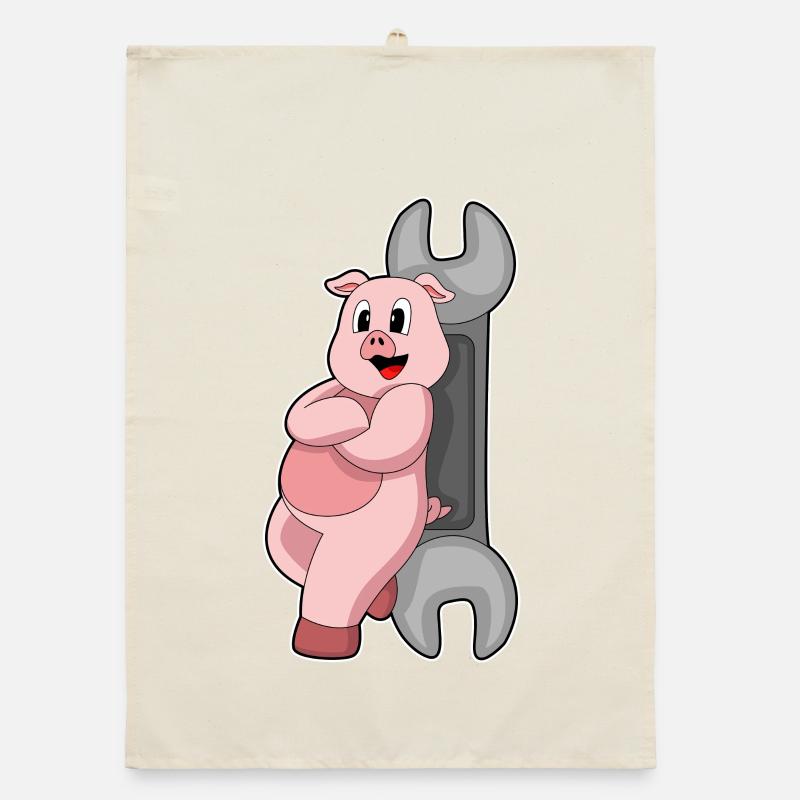 Atelier de clé mécanique à cochons Torchon bio
