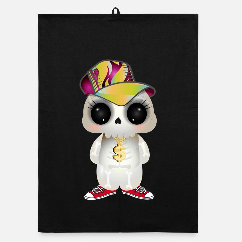 Crâne cool mignon dans le look hip hop Torchon bio