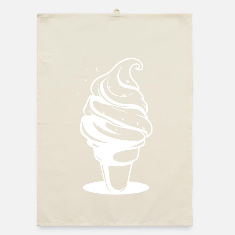 Soft Ice Cream Drawing Organic dish towel