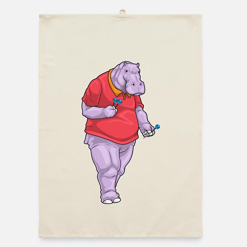 Fléchette hippopotame Torchon bio