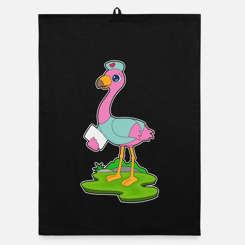 Flamingo Krankenschwester Organic Geschirrtuch