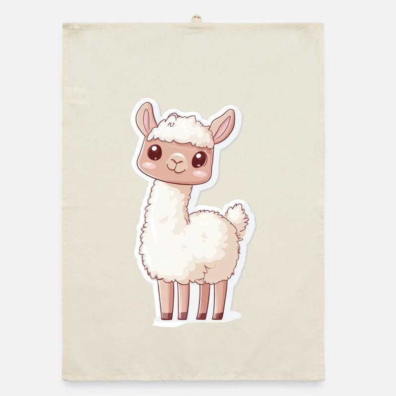Llama Alpaca Llama Animal Gift Organic dish towel