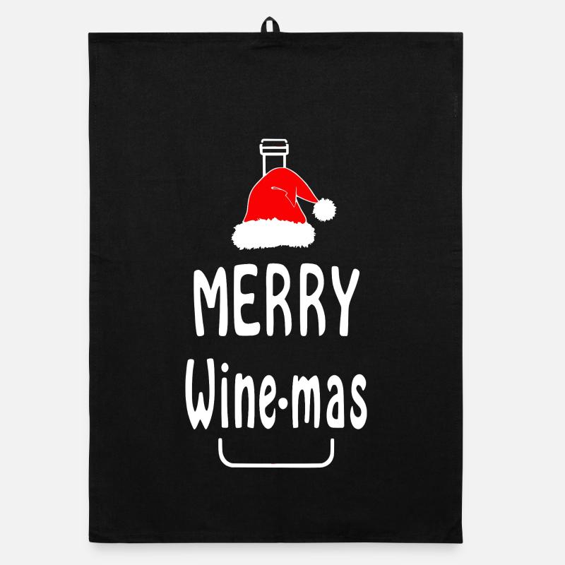Merry Wine-mas funny Christmas gift Organic Geschirrtuch