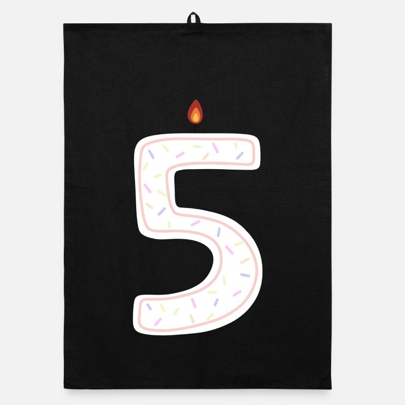 Bougie d’anniversaire festive numéro 5 Torchon bio