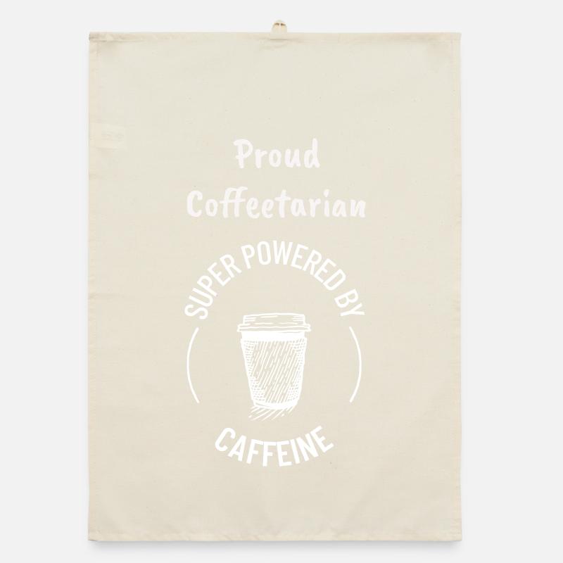 Proud Coffeetarian Circular Badge Organic dish towel