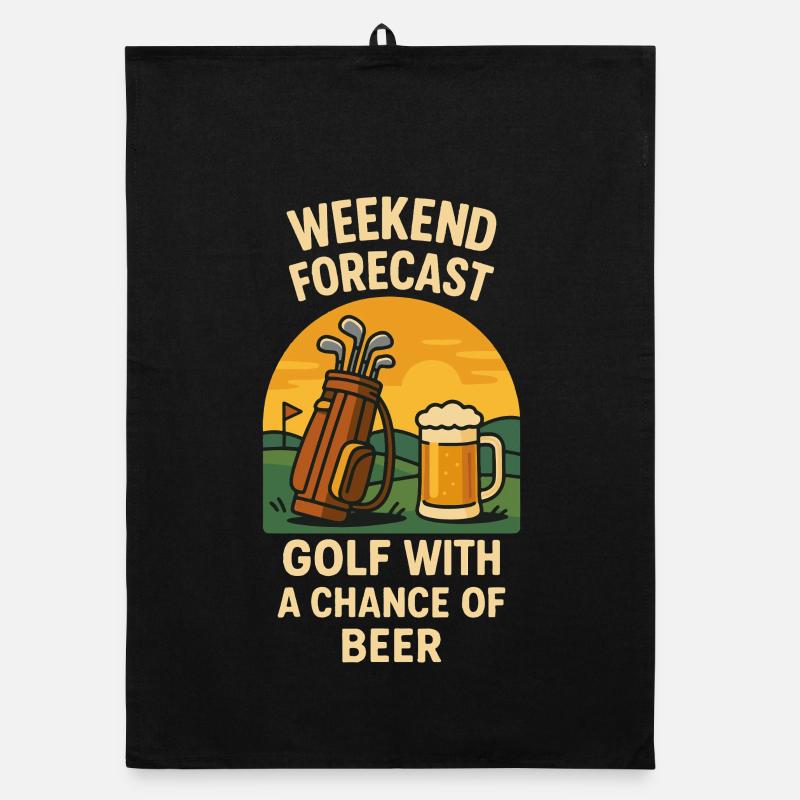 Weekend Forecast Golf With A Chance Of Beer Organic dish towel