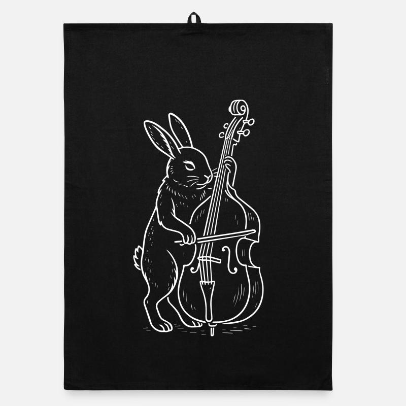 Rabbit joue de la contrebasse Torchon bio
