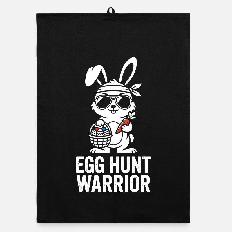 Osterhase Krieger mit Sonnenbrille Organic Geschirrtuch