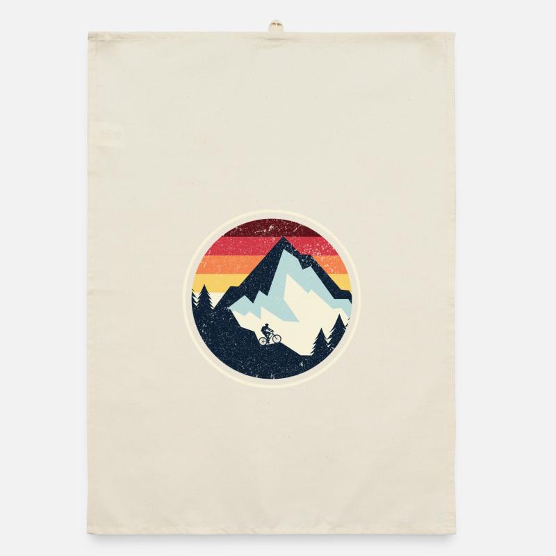 Sunset Peak MTB Silhouette Organic Geschirrtuch