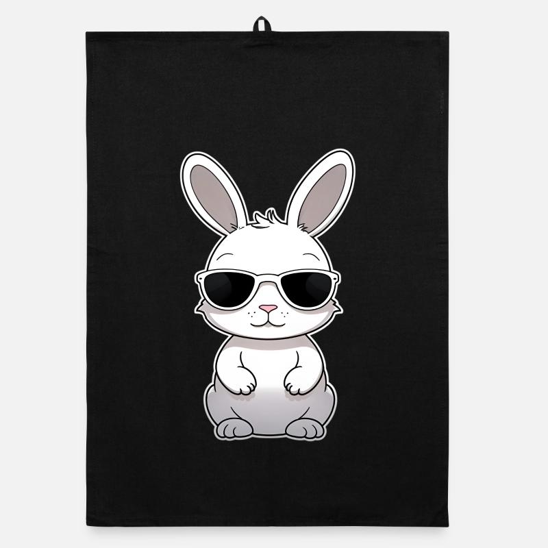 Cooler Hase mit Sonnenbrille Organic Geschirrtuch