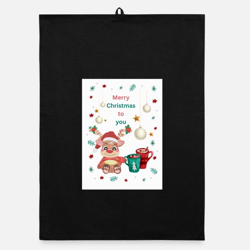 Édition de Noël de Happy Rainbow Designs Torchon bio