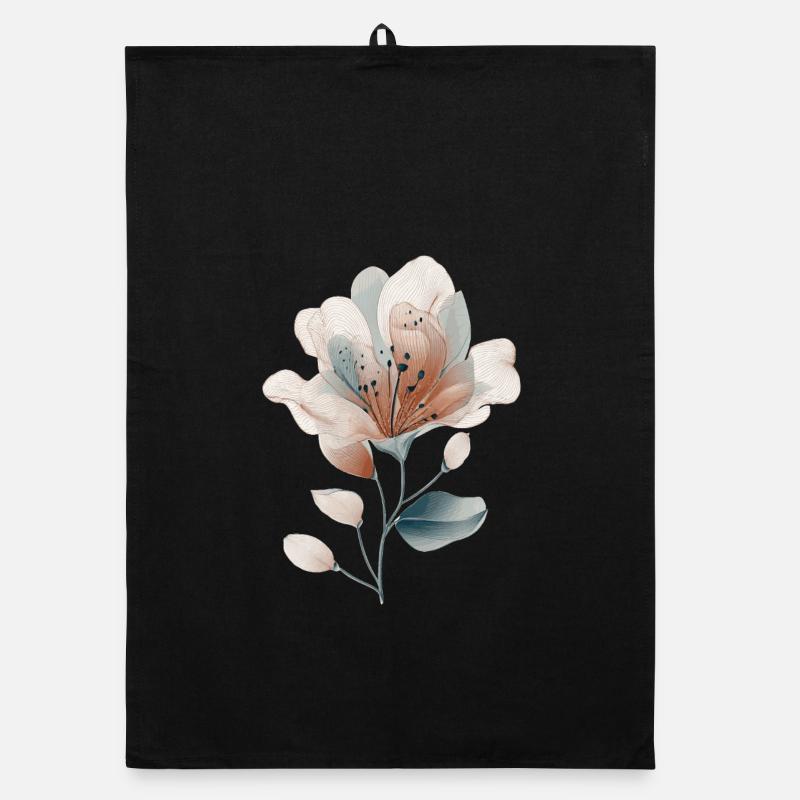 delicate flower Organic dish towel