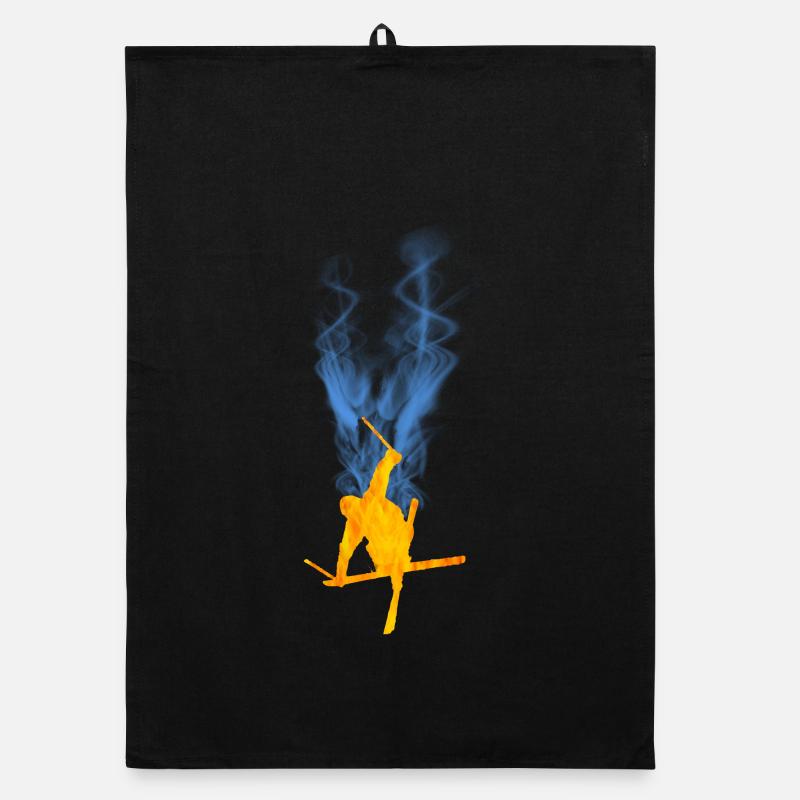 Freestyle ski flame Organic dish towel