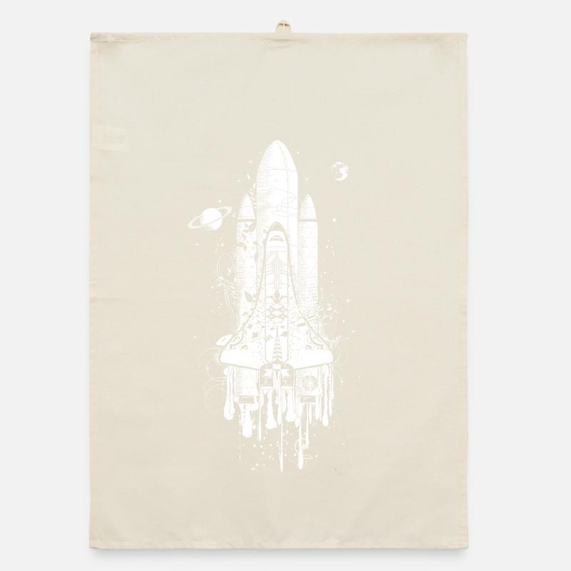 fantasievoll gestaltetes Space Shuttle Organic Geschirrtuch