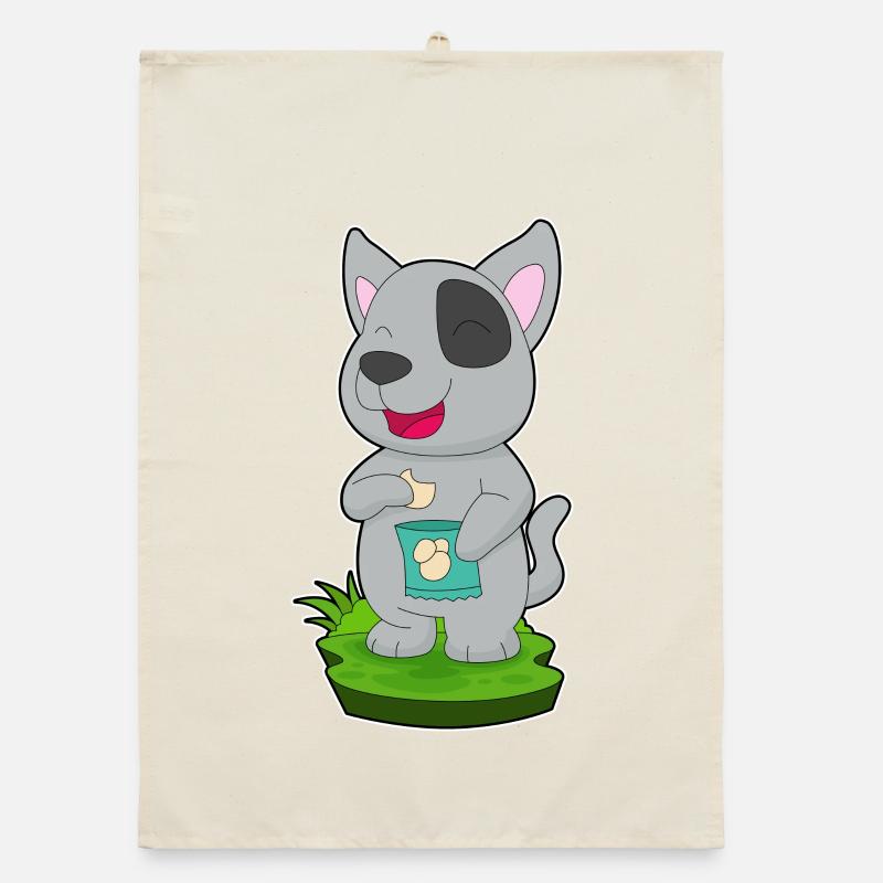 Dog Potato Chips Organic dish towel