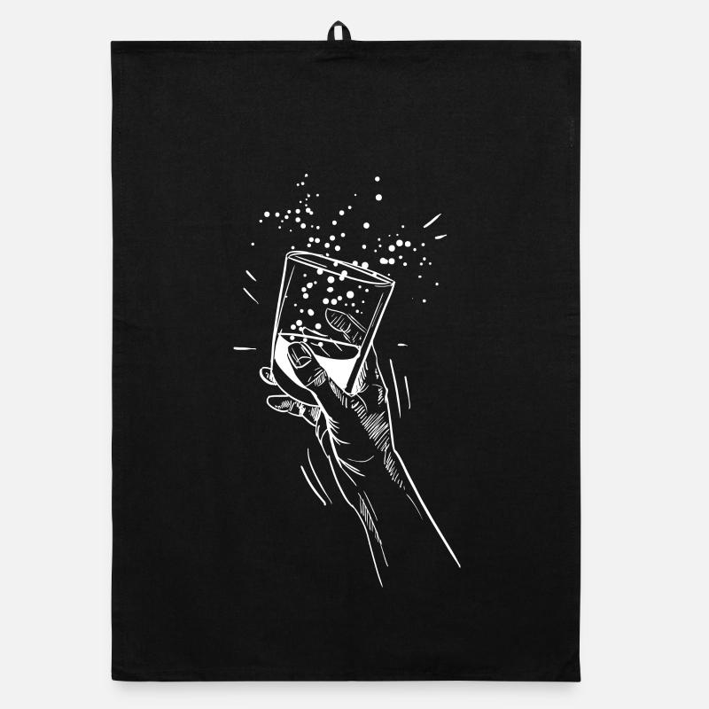 Hand mit Getränk Glas Organic Geschirrtuch