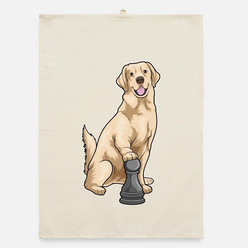 Labrador Chess Pièce Pion Échecs Torchon bio