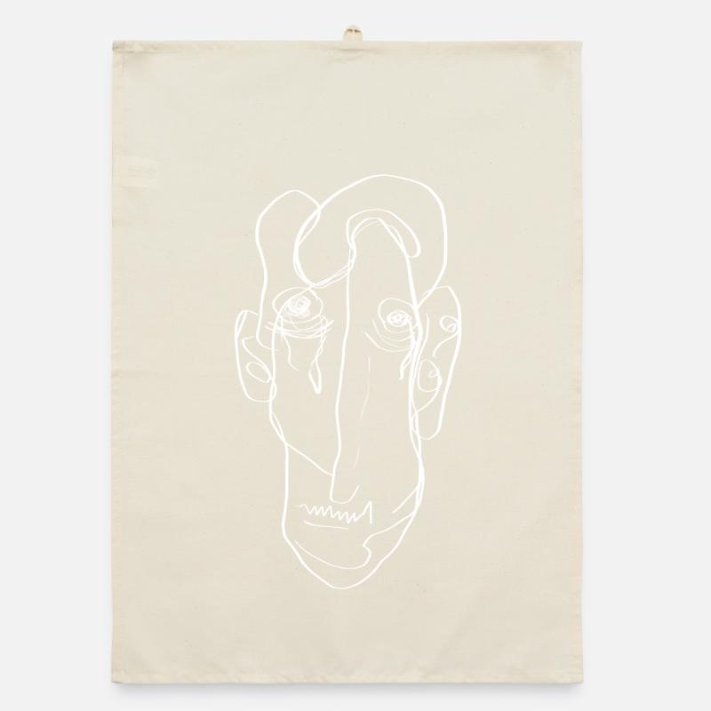 Abstract Face Organic dish towel