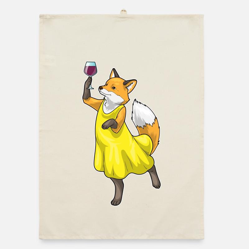 Fuchs Rotwein Organic Geschirrtuch