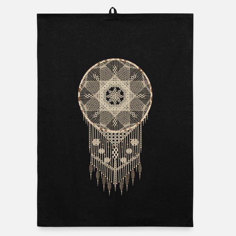 Zauberhafter Makramee Traumfänger voller Harmonie Organic Geschirrtuch