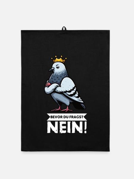 Avant que vous ne demandiez : pigeons, amateurs, oiseaux - Torchon bio - noir - Devant