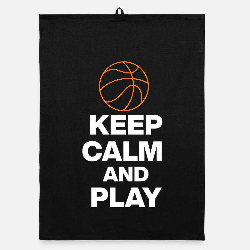 KEEP CALM AND PLAY BASKETBALL, BB GESCHENK FANS Organic Geschirrtuch