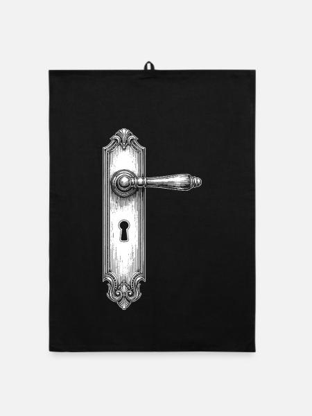 Door fitting - Organic dish towel - black - Front