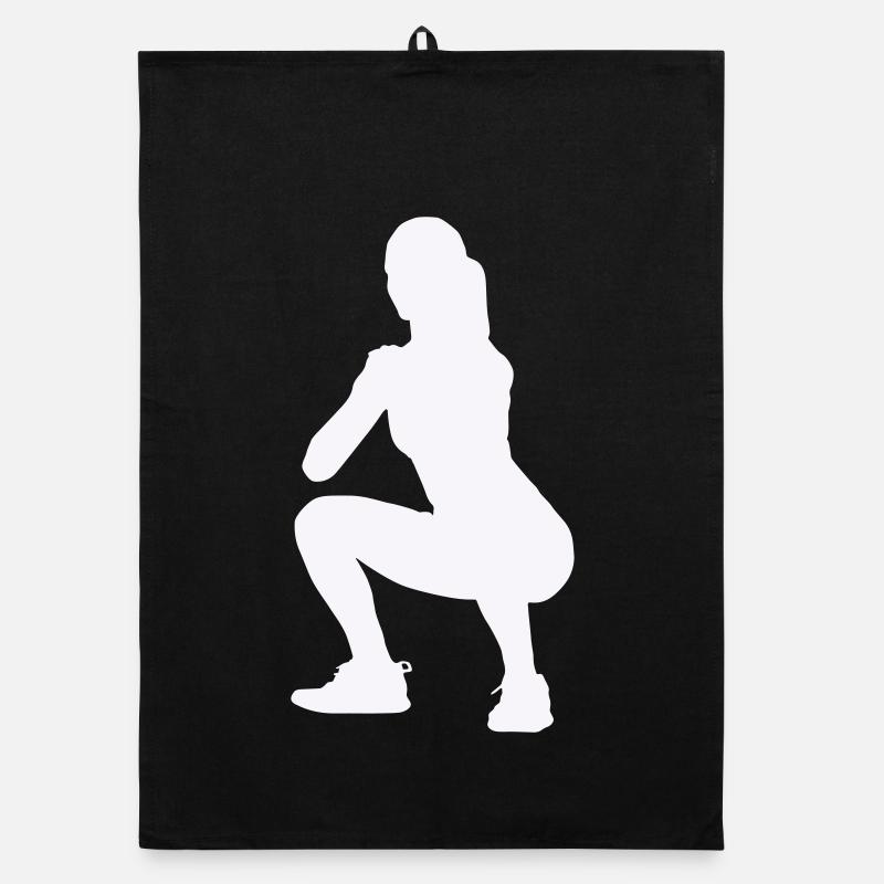 Frau Silhouette Squat Organic Geschirrtuch