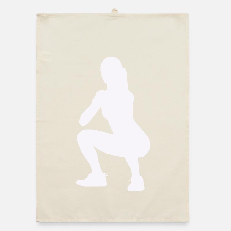 Frau Silhouette Squat Organic Geschirrtuch
