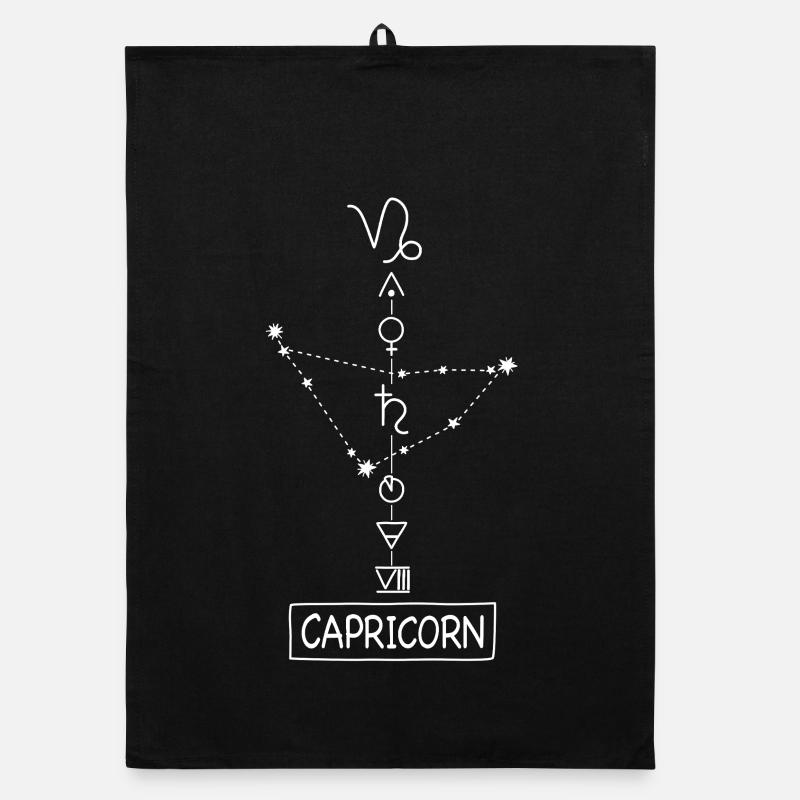 Capricorn - Capricorn Zodiac Sign - White Organic dish towel