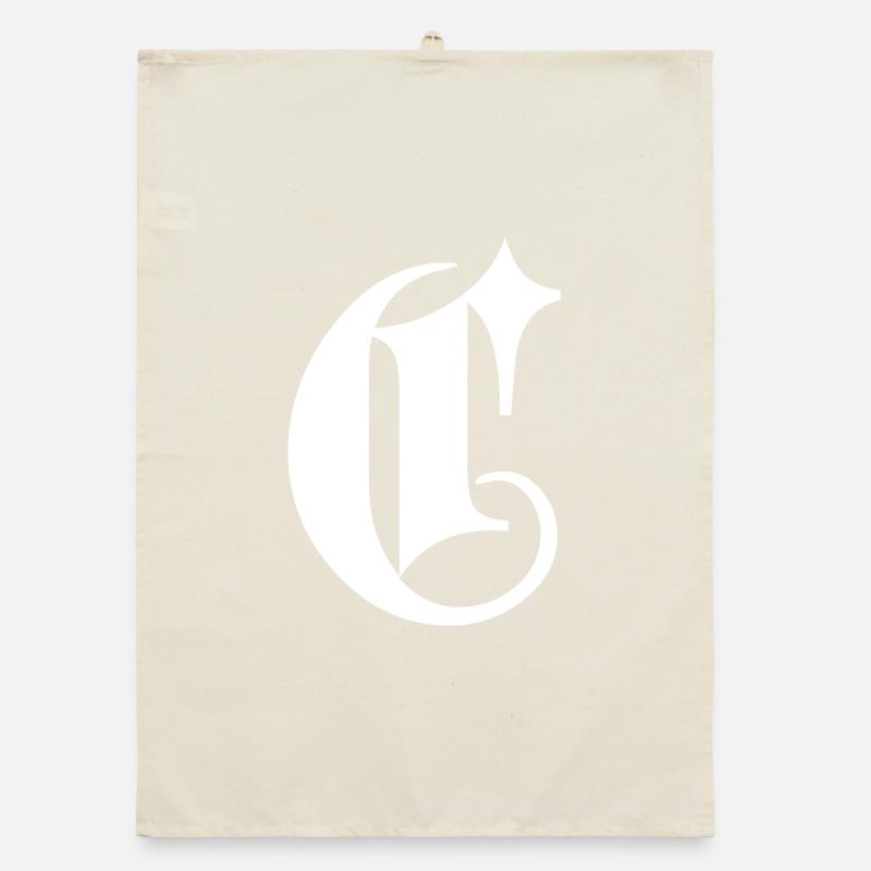 Verzierter C-Monogrammstern Organic Geschirrtuch